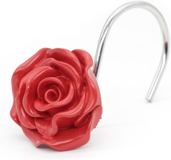 Dekorativa duschdraperihakar för hemmet, Rosblommor i Resin