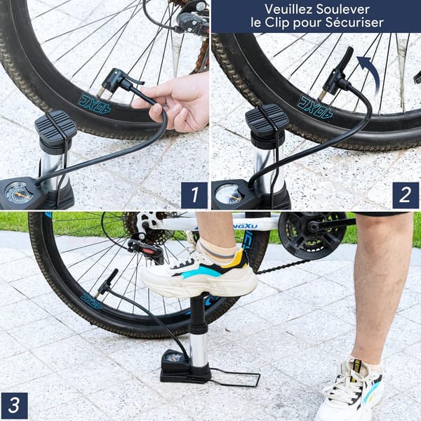 Cykelpump för AV/DV/SV-ventil MTB Elcykel Racing Pedal Pu