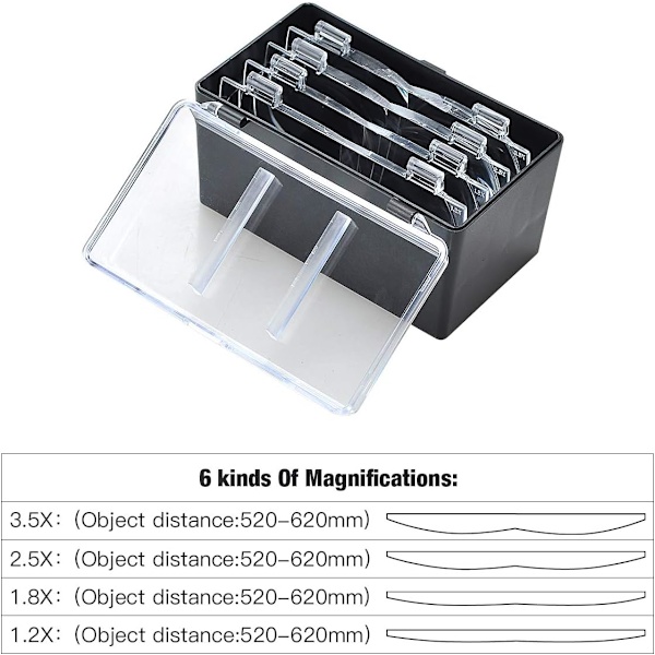 Pääpanta-suurennuslasi 2 LED-valolla, kädet vapaana