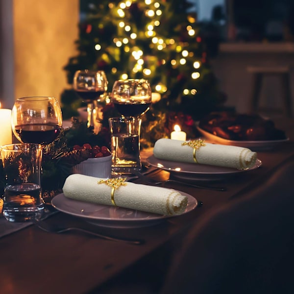 Set med 12 Julgrans Servett Ringar Jul Servett Ringar Hållare Bu