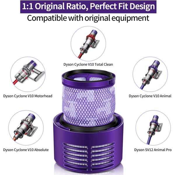 Filter til Dyson V10 SV12, 2 filtre til Dyson Cyclone V10 SV12 Se