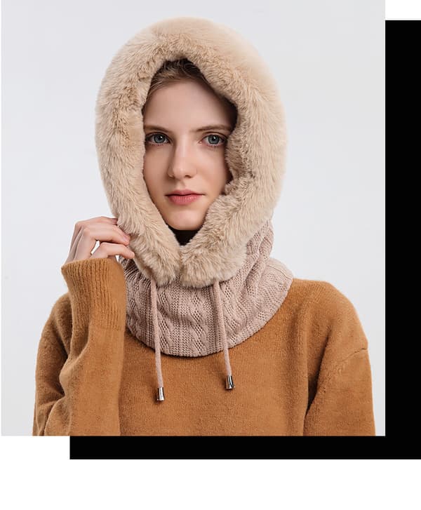 Beige hatt med multifunksjonell damemaske Vintermaske Vintermaske DXGHC