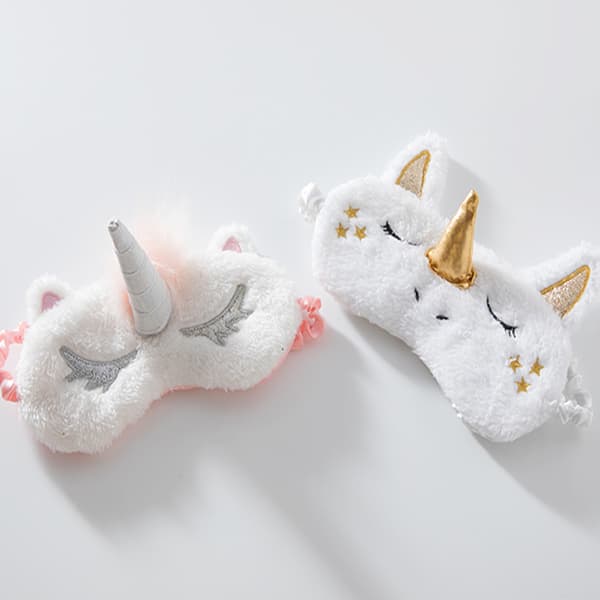 Plush Søvnmaske Søt 3D Fluffy Unicorn Øyemaske Dyr Slee DXGHC