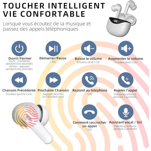 Langattomat Bluetooth-kuulokkeet, Hi-Fi Stereo Sport Wireless Headp
