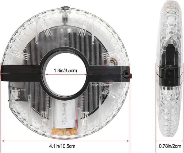 1 stycke Upcycle Cykellampa Nav, 7 LED 9 Färger 18 Bilder Vatten