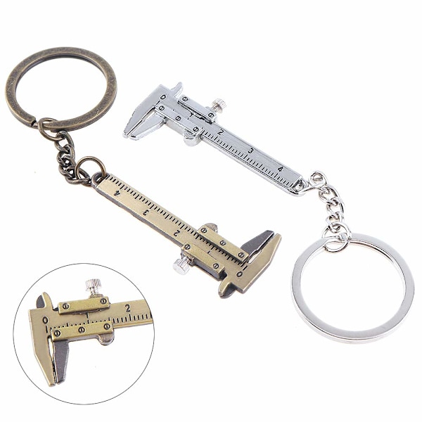 Mode 40mm Mini Skjutmått Mätverktyg Zink Legering Nyckelring