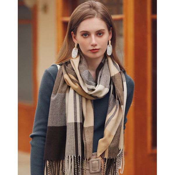 Imitation Cashmere Sjal Vinterhalsduk Kvinnors Sjal Tjockad Krig