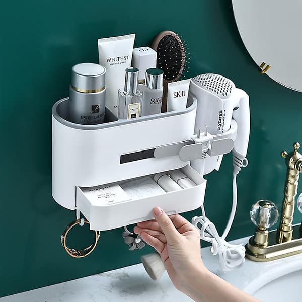Perforationsfri vægmonteret opbevaringsreol til toiletstativer DXGHC