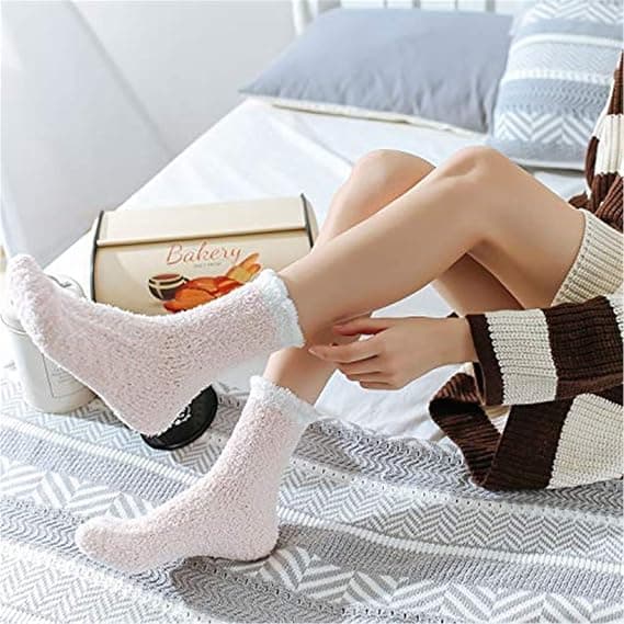 7 Par Fuzzy Varm Sovesokker til Kvinder Super Bløde Mikrofiber Cozy