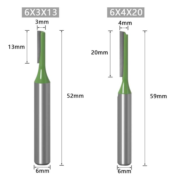 7 stk 6mm skaftfreser rett kutter med karbidkanter Carp