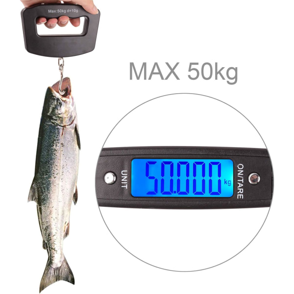 110lb/50kg Kalavaa'at taustavalaistu LCD elektroninen digitaalinen Fishi