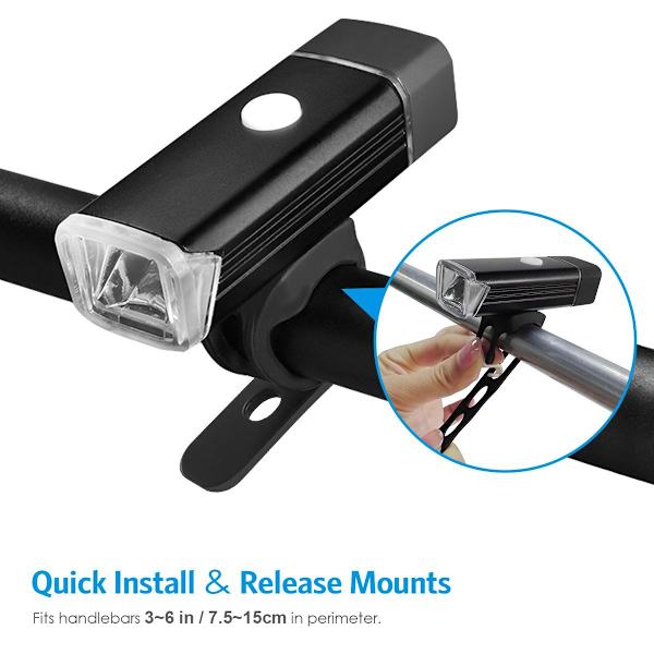 Pyörävalokitti, USB-ladattavat vedenpitävät pyörävalot, LED-sykli
