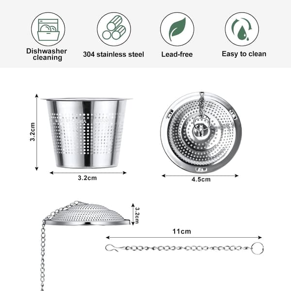 2 st Teinfuser (4,5 cm i diameter), 304 Rostfritt Stål Te DXGHC