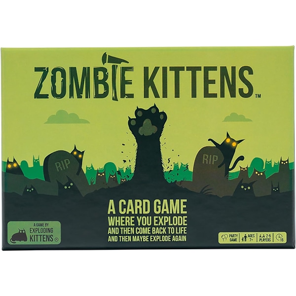 Zombie Kittens kortspel av Exploding Kittens - Roliga familjekortspel för vuxna, tonåringar och barn för nattlig underhållning, 2