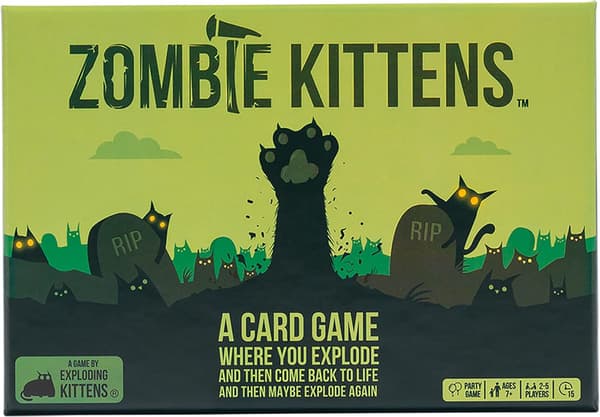 Zombie Kittens -korttipeli Exploding Kittensiltä - Hauska perhekorttipeli aikuisille, teini-ikäisille ja lapsille iltaviihteeksi, 2