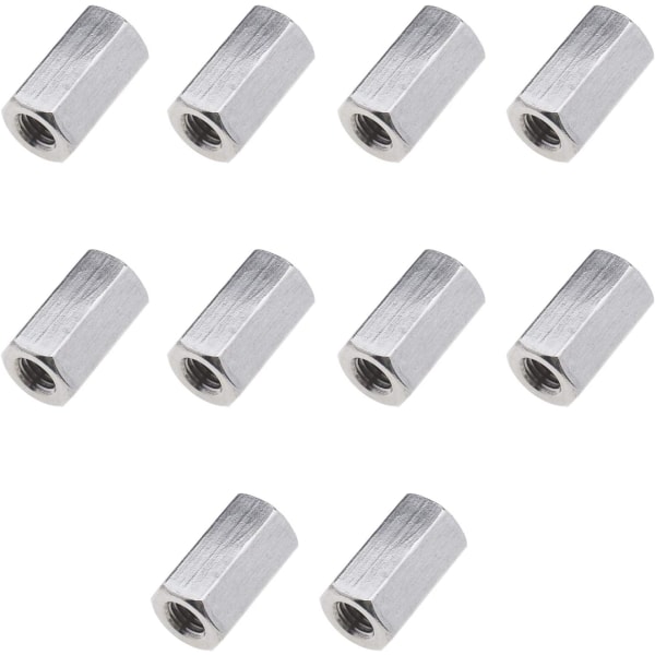 10 stk. Hex Stud Connector Sæt M5x8x10mm Lige Forlængelse Tråd