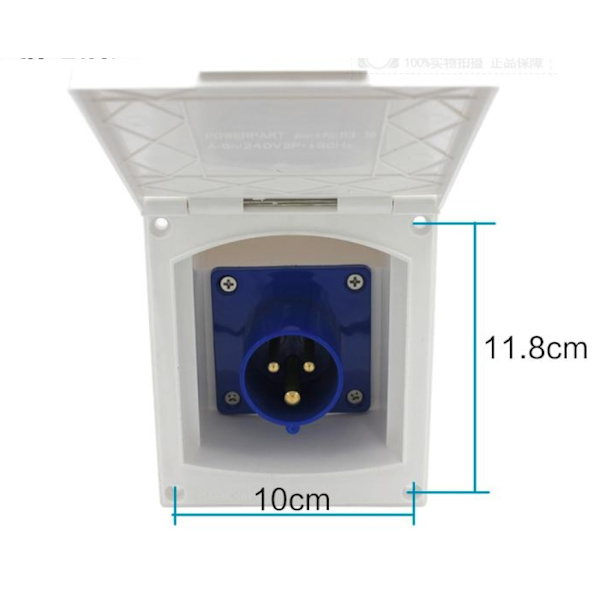 RV Camper 220V-240V 16A Ekstern Flush Hook Up Vandtæt Stik