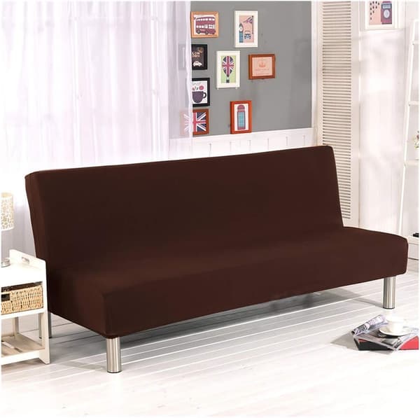 Elastiskt Clic Clac-överdrag för 3-sits soffa, Vardagsrum Enfärgad Blå