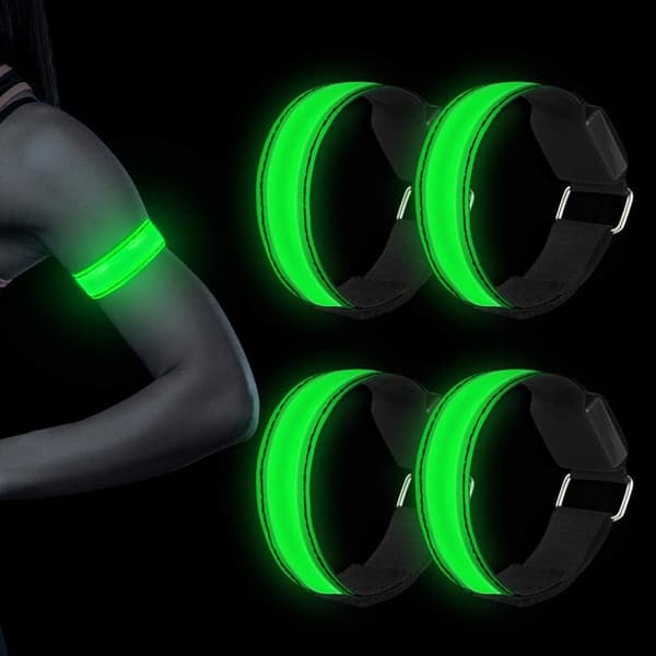 4 stk LED Lysende Armbånd, LED Reflekterende Løbearmbånd, Ad DXGHC