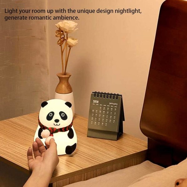 Suloinen Panda Lights Animal Night Light lapsille, 7 väriä LED Night