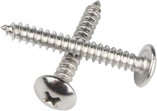 M5 x 16mm 100 stk. Rundhoved Træskruer 304 Rustfrit Stål Phill