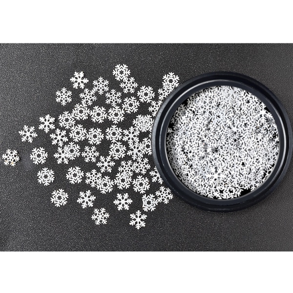 3 uppsättningar juldekorationer Snowflake spik glitter vit