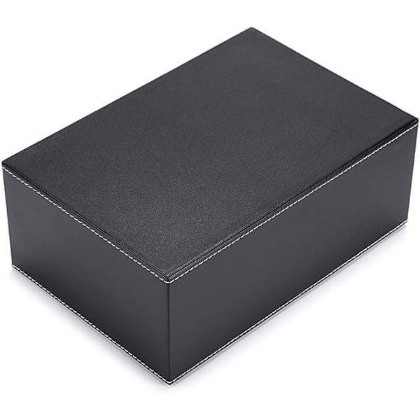 Rektangulær PU-lær vevdispenser med fjernkontroll 3 rom