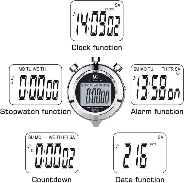 Stoppur, 2 Minnen 1/100 Sekunders Noggrannhet IPX4 Vattentät Timer w