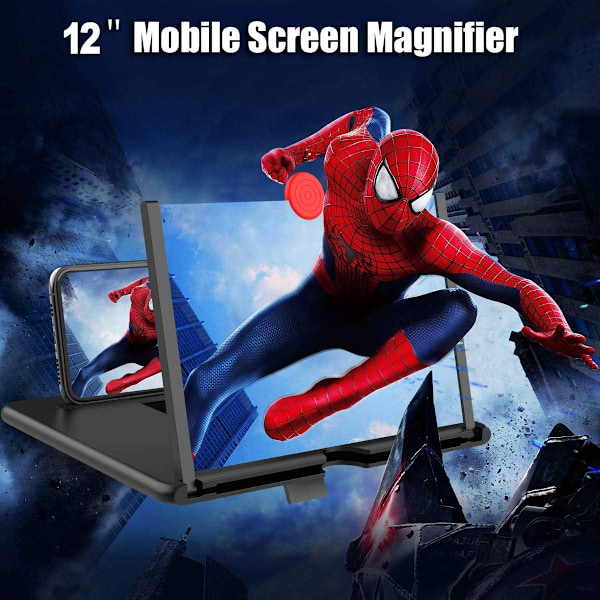 12 tommer 3D skærmforstørrelse Smartphone forstørrelsesglas Mobil forstærker skærm til film videoer og spil Foldbar Pho