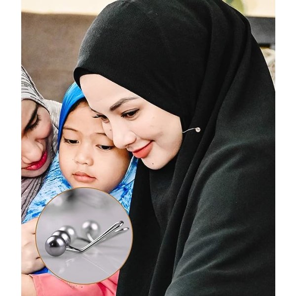 12 ST Muslimsk hijabklämma hijabnålar imiterad pärlhalsduk, kvinnor H