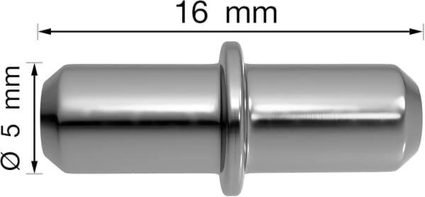 Hylderemse 5 mm 100 stk. med ring til boring - hylderemse