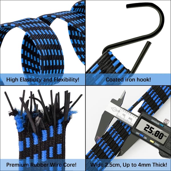 Bungee-snøre med krog, 3M Heavy Duty Elastiske Bungee-snøre, Universel