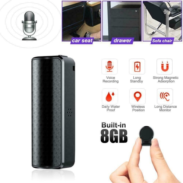 Mini Magnetisk 600 Timer Intelligent Støyreduksjon Stemmeaktivert