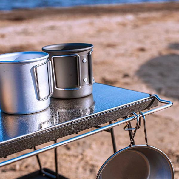 Fällbar liten tekopp för utomhuscamping, bärbar ultralätt aluminium