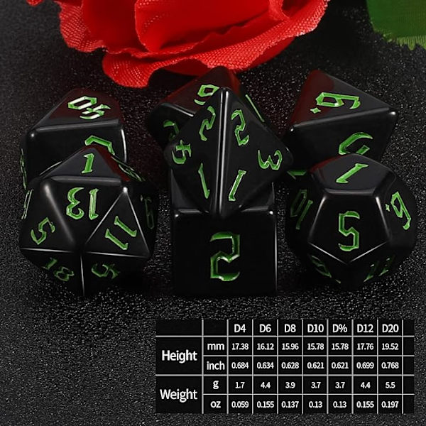 DND Terning Sæt - D&D Polyhedrale Terninger (7 stk) til Dungeons and Dragons