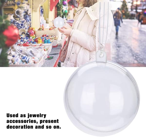20 stk Klare Plastkuler Fyllbare Tomme Plastkuler for Jul DXGHC