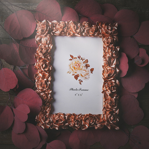 Garden style resin frame rose decoration, with high-definition gl