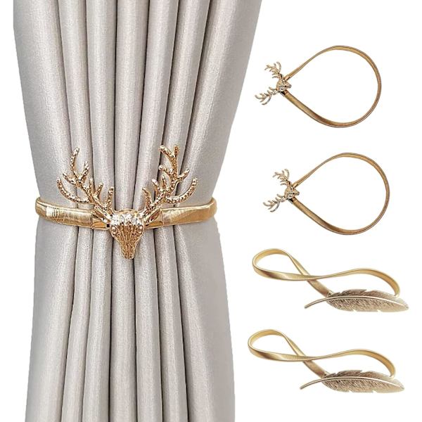 Set med 2 Boho Gardinband, Blad Bomullsmakramé Gardin DXGHC