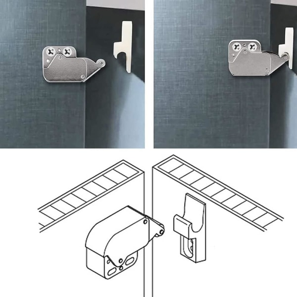 Mini Fjederlåse, 6 stk. Automatiske Mini Fjederlåse, Fjederlås