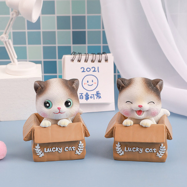 2 pcs Cute cat, Meow, Xiaole, creative car accessories, in car sh