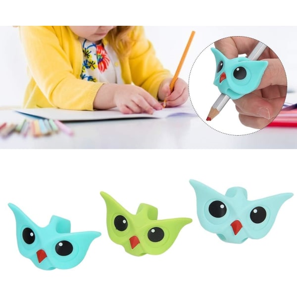 Pencil Grips for Kids Handwriting, 3Pcs Original Owl Children Pen