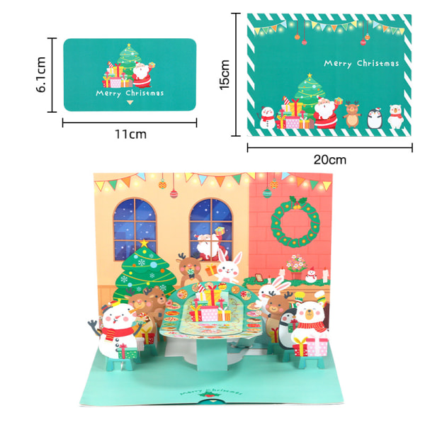 2 stycken jul tredimensionell gratulationskort papperssnideri