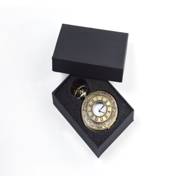 Vintage roomalaisilla numeroilla mittakaavallinen kvartsitaskukello watch , musta