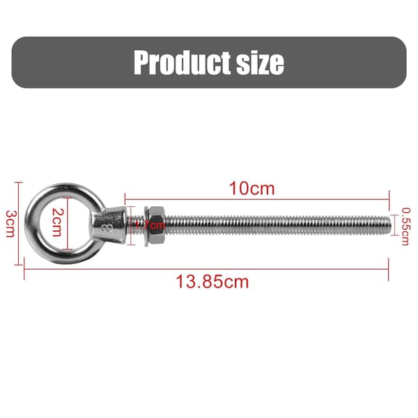 Øjebolt - M8 x 80mm Øjebolt - M8 Løftering - 304 Rustfrit Stål