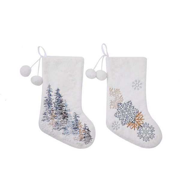 2 stykker julepynt Uldbold broderi Snefnug Chr