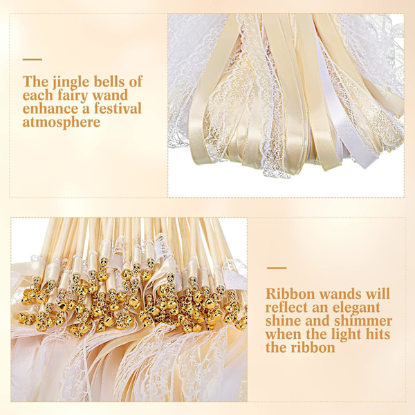 25 kpl Juhlanauhoja kelloilla Silk Fairy Stick Wand W:lle