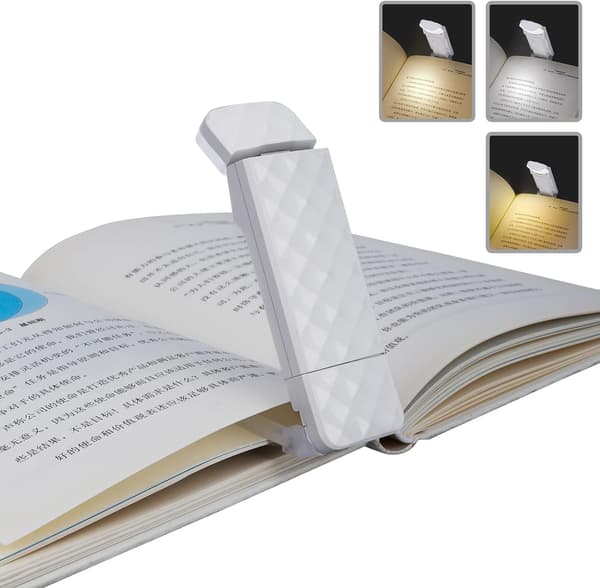 Leselys, USB-oppladbart klippelys, 3 farger
