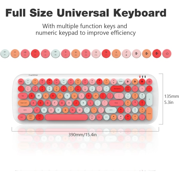 Trådløst Bluetooth-tastatur, velegnet til Mac, iPad, iPhone, PC