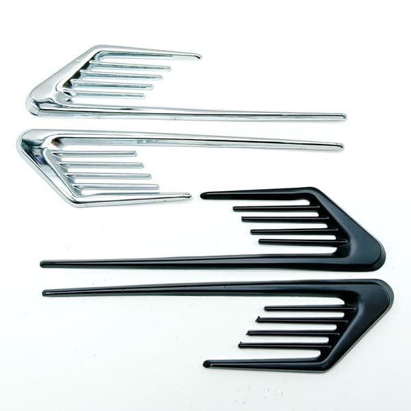 2 st Universal Euro-stil Bil Luftflödes Fender Galler Chrome Sida