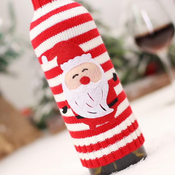 4 Julepynt Strikket Vinflaskehylse Grinch
